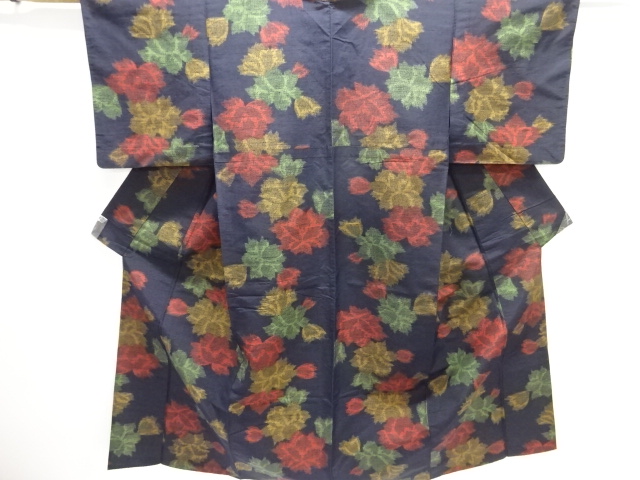 SALE!! JAPANESE KIMONO / HITOE TSUMUGI / WOVEN FLOWER 