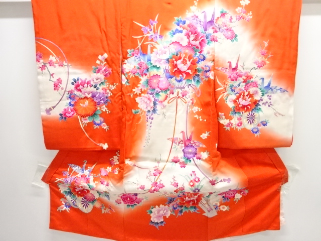 SALE!! JAPANESE KIMONO / HANAKAGO CHILDRENS KIMONO / SINGLE-CREST ORIGAMI CRA