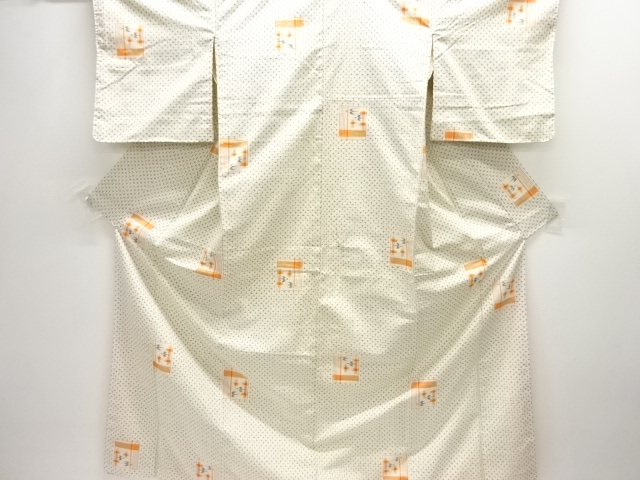 SALE!! JAPANESE KIMONO / TSUMUGI / WOVEN KASURI PATTERN 