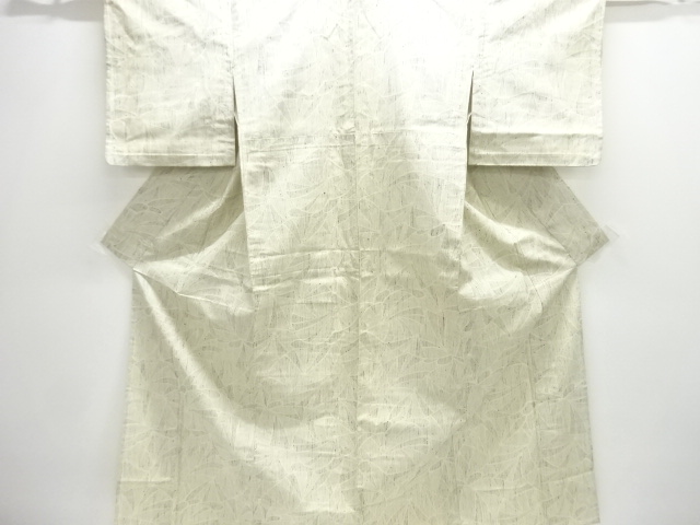 JAPANESE KIMONO / ANTIQUE HITOE KIMONO / SILK / TSUMUGI / WOVEN ABSTRACT PATTERN