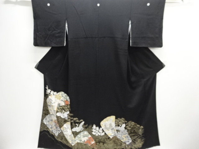 SALE!! JAPANESE KIMONO / TOMESODE / EMBROIDERY / CRANES
