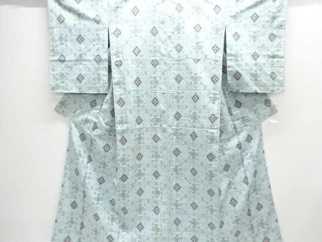 SALE!! JAPANESE KIMONO / ANTIQUE KIMONO / TSUMUGI / WOVEN GRID