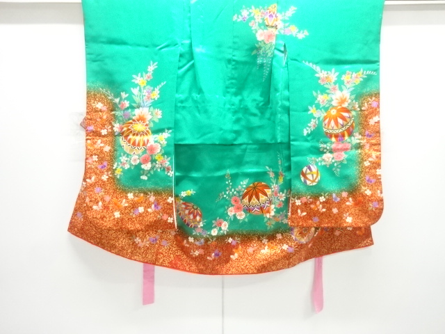 SALE!! JAPANESE KIMONO / CHILDRENS KIMONO / MARBLE / FLOWER-BUTTERFLY PATTERN