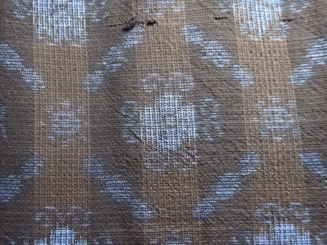 SALE!! JAPANESE KIMONO / ANTIQUE KIMONO / DORO OSHIMA TSUMUGI / WOVEN FLOWER