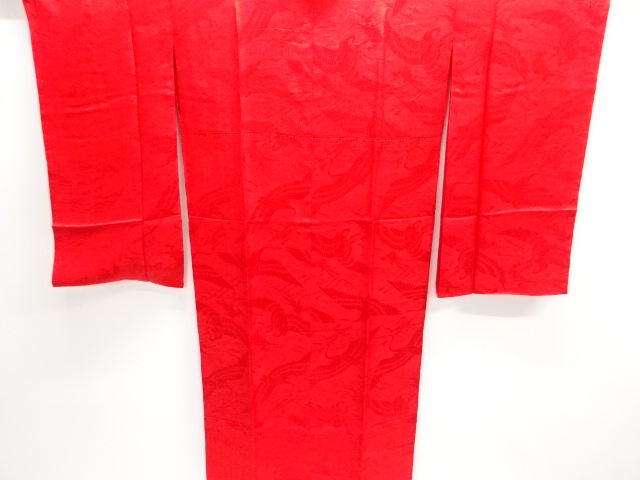 SALE!! JAPANESE KIMONO / ANTIQUE JUBAN / TAISHO ROMAN STYLE / SILK / RINZU / WOVEN CRANES