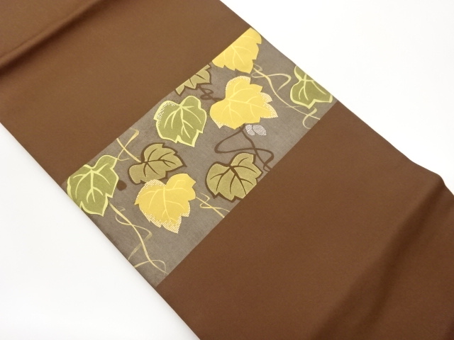 SALE!! JAPANESE KIMONO / NAGOYA OBI / SHIOZE / EMBROIDERY / LEAF 