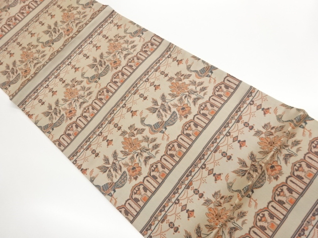 SALE!! JAPANESE KIMONO / FUKURO OBI / ZENTSU / WOVEN FLOWER & BIRD 