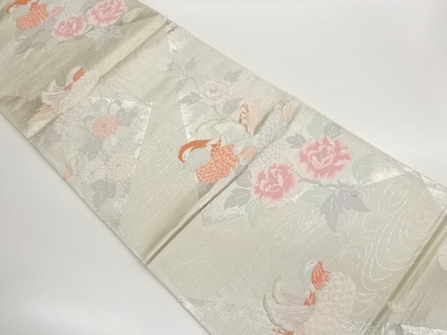 SALE!! JAPANESE KIMONO / FUKURO OBI / WOVEN MANDARIN DUCK & LAKE SIDE