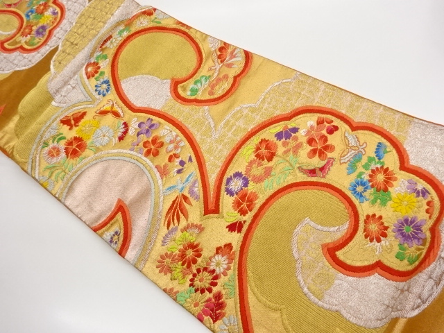 SALE!! JAPANESE KIMONO / FUKURO OBI / WOVEN BIRD & BUTTERFLY 