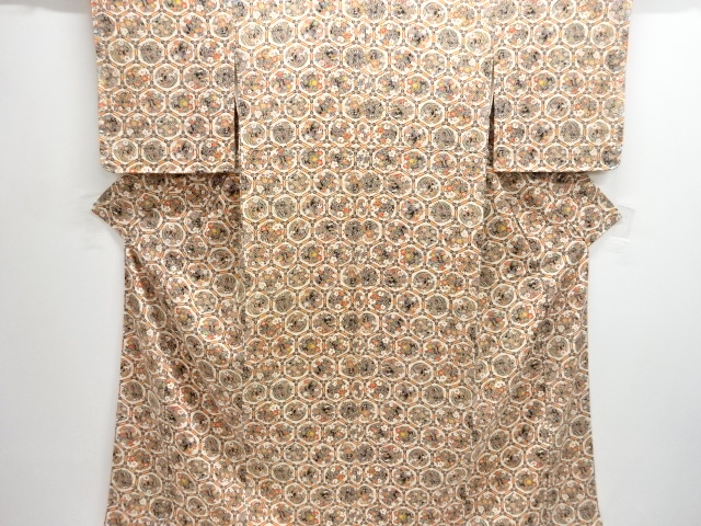 SALE!! JAPANESE KIMONO / KOMON / UNUSED / FLOWER ROUNDEL