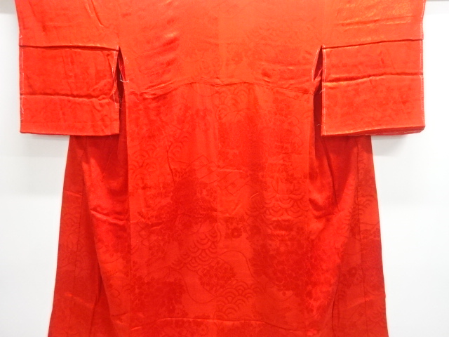 SALE!! JAPANESE KIMONO / ANTIQUE JUBAN / SILK / MON KINSHA / WOVEN FLORAL PLANTS