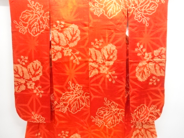 SALE!! JAPANESE KIMONO / ANTIQUE JUBAN FOR FURISODE / SILK / RINZU / SHIBORI / PAULOWNIA