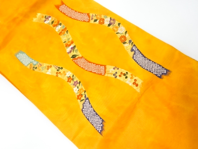 SALE!! JAPANESE KIMONO / NAGOYA OBI / WOVEN RIBBON & PLANT 