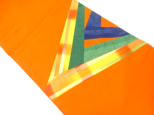 SALE!! JAPANESE KIMONO / HIRAKI NAGOYA OBI / WOVEN ABSTRACT PATTERN 
