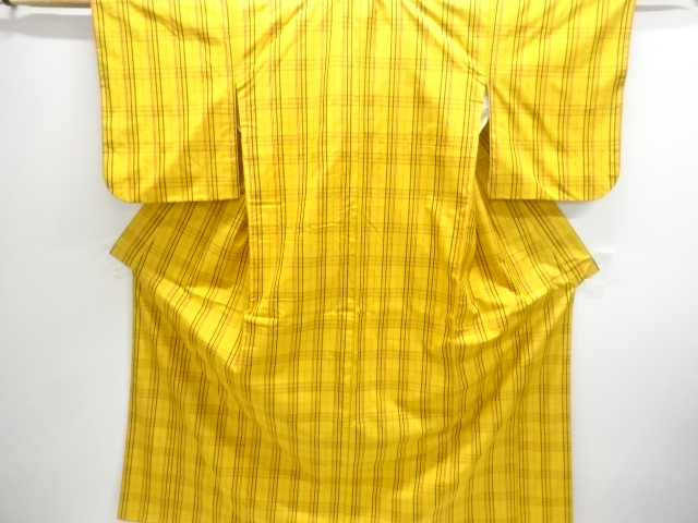SALE!! JAPANESE KIMONO / YONEZAWA TSUMUGI / ENSEMBLE / WOVEN GRID 