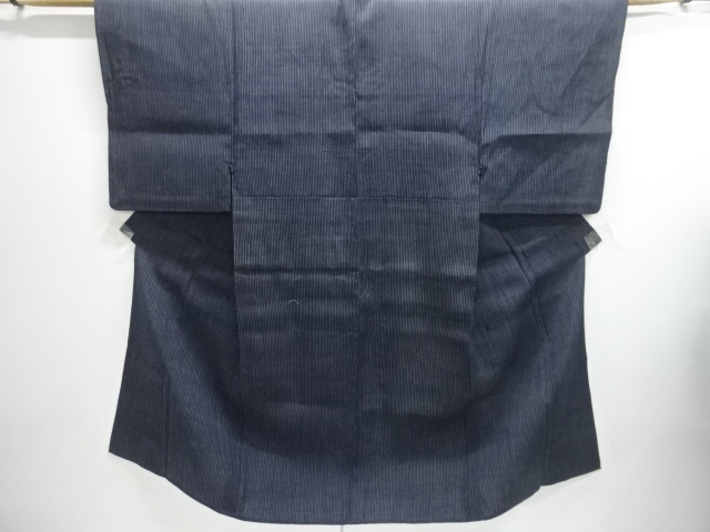 SALE!! JAPANESE KIMONO / ANTIQUE MENS KIMONO / SILK / YUKI TSUMUGI / WOVEN STRIPE