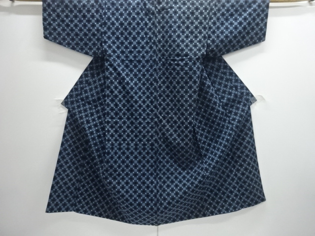 SALE!! JAPANESE KIMONO / ANTIQUE NORAGI / COTTON / KURUME KASURI / GRID