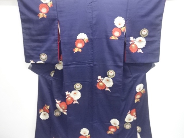 SALE!! JAPANESE KIMONO / ANTIQUE OMESHI / TAISHO ROMAN STYLE / SILK / WOVEN KIKU