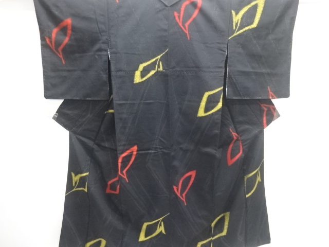 SALE!! JAPANESE KIMONO / ANTIQUE OMESHI / TAISHO ROMAN STYLE / SILK / WOVEN ABSTRACT PATTERN