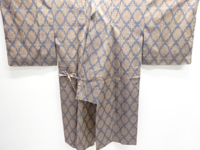 SALE!! JAPANESE KIMONO / UNUSED DOCHUGI COAT / WOVNE FLORAL CREST