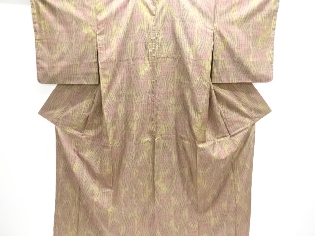 SALE!! JAPANESE KIMONO / DORO OSHIMA TSUMUGI (5 maruki) / WOVEN WOOD GRAIN 