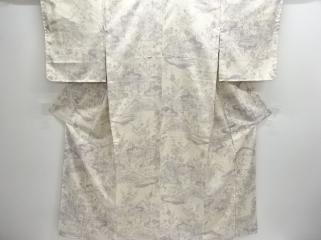 SALE!! JAPANESE KIMONO / UNUSED TSUMUGI / WOVEN CLOUD & UME BRANCH 