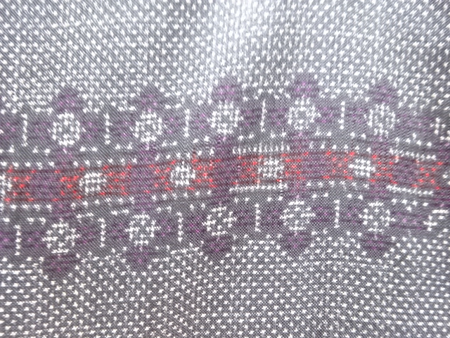 SALE!! JAPANESE KIMONO / ANTIQUE KIMONO / SILK / DORO OSHIMA TSUMUGI / WOVEN GEOMETRIC PATTERN