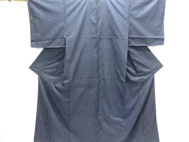 SALE!! JAPANESE KIMONO / UNUSED DORO OSHIMA TSUMUGI (5 maruki) / WOVEN GEOMETRIC