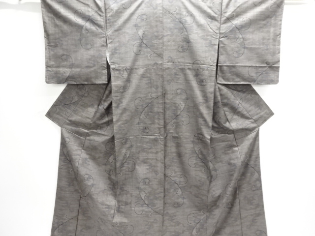 SALE!! JAPANESE KIMONO / DORO OSHIMA TSUMUGI (7 maruki) / WOVEN ARABESQUE