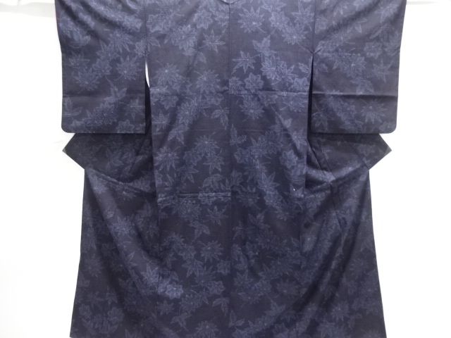 SALE!! JAPANESE KIMONO / YUKI TSUMUGI / WOVEN LEAVES