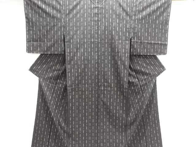 SALE!! JAPANESE KIMONO / UNUSED DORO OSHIMA TSUMUGI (7 maruki) / WOVEN ABSTRACT STRIPE
