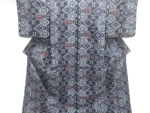 SALE!! JAPANESE KIMONO / ANTIQUE AUTHENTIC KURUME KASURI COTTON KIMONO / DIAM