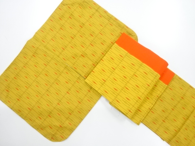 SALE!! JAPANESE KIMONO / YONEZAWA TSUMUGI / ENSEMBLE SET OF DOCHUGI & FUKURO OBI 