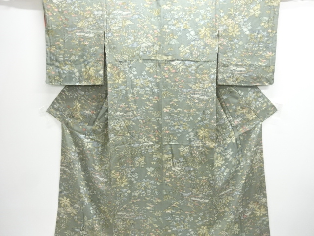 SALE!! JAPANESE KIMONO / KOMON / HOUSE SCENERY & PLANT 