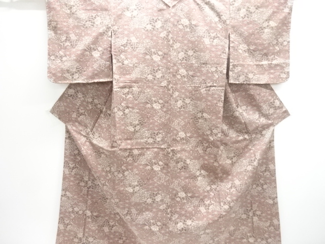 SALE!! JAPANESE KIMONO / UNUSED TSUMUGI / WOVEN FLOWER & PLANT 
