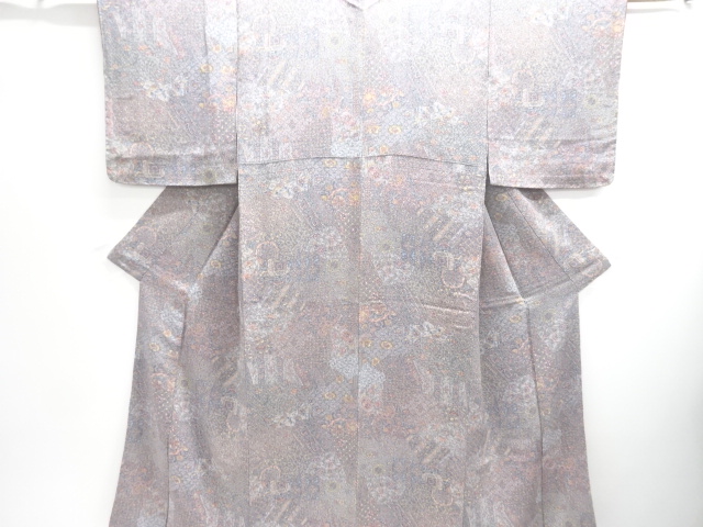 SALE!! JAPANESE KIMONO / KOMON / CHIRIMEN / FLOWER SARASA