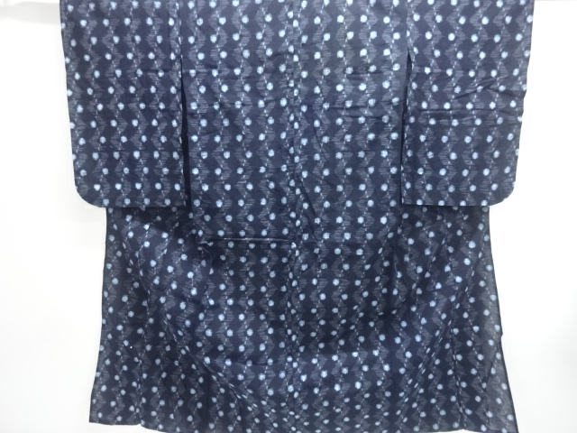 SALE!! JAPANESE KIMONO / ANTIQUE HITOE KIMONO / KURUME KASURI / WAVY STRIPE