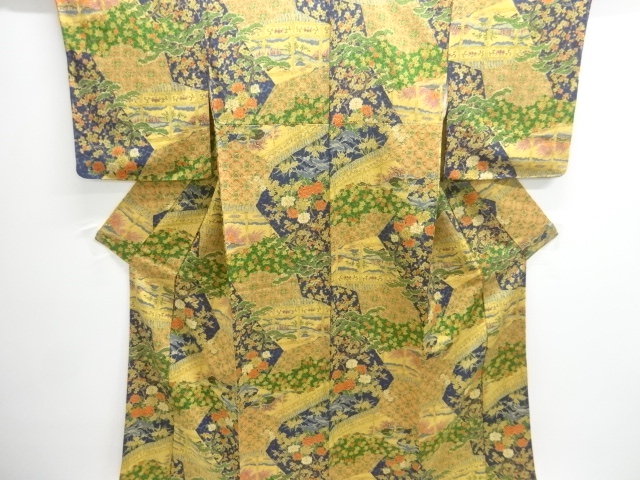 SALE!! JAPANESE KIMONO / KOMON / CHIRIMEN / PLANT 