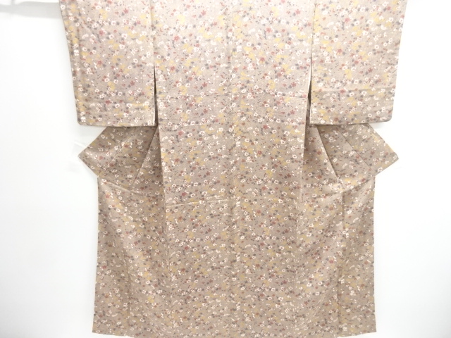 SALE!! JAPANESE KIMONO / KOMON / PLANT DYED / CHIRIMEN / FLOWER & PLANT 