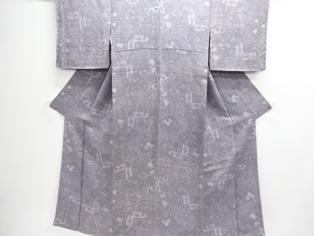 SALE!! JAPANESE KIMONO / UNUSED KOMON / CHIRIMEN / CLASSICAL PATTERN 