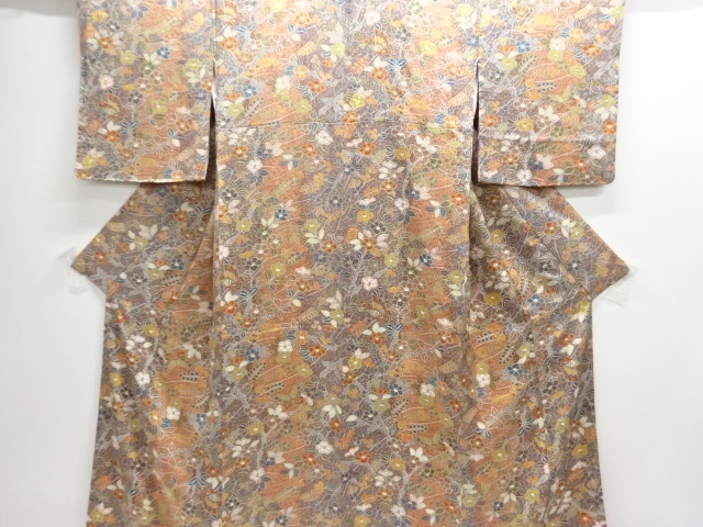 SALE!! JAPANESE KIMONO / UNUSED KOMON / CAMELLIA & BUTTERFLY 