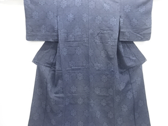 SALE!! JAPANESE KIMONO / ANTIQUE FLORAL TORTOISESHELL PATTERN WOVEN- PURE SIL