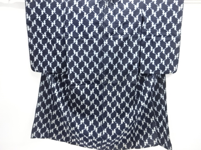 SALE!! JAPANESE KIMONO / ANTIQUE COTTON AUTHENTIC KURUME KASURI GEOMETRIC PAT