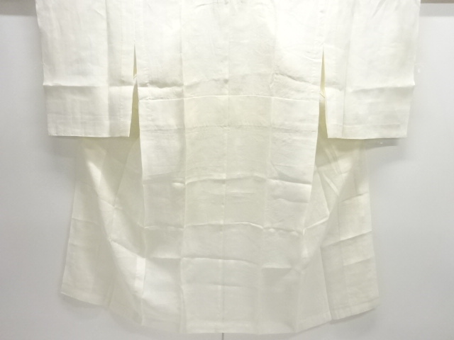 SALE!! JAPANESE KIMONO / ANTIQUE PURE LINEN OPENWORK WEAVE: GRASS / FLOWER PA
