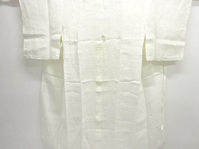 SALE!! JAPANESE KIMONO / ANTIQUE PURE LINEN OPENWORK WEAVE: GRASS / FLOWER PA