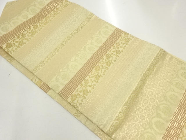 SALE!! JAPANESE KIMONO / NAGOYA OBI / WOVEN FLOWER SARASA