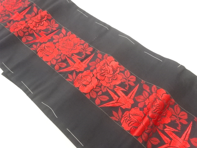 JAPANESEKIMONO / ANTIQUE ROSE / ORIGAMI CRANE PATTERN WOVEN NAGOYA OBI