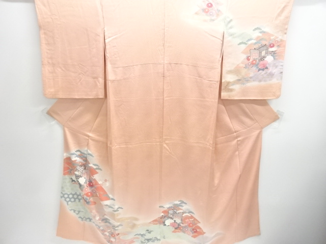 SALE!! JAPANESE KIMONO / GOSHO-GURUMA / FLORAL PATTERN HOMONGI
