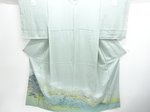 SALE!! JAPANESE KIMONO / UNUSED LANDSCAPE PATTERN THREE-CREST IRO-TOMESODE (W