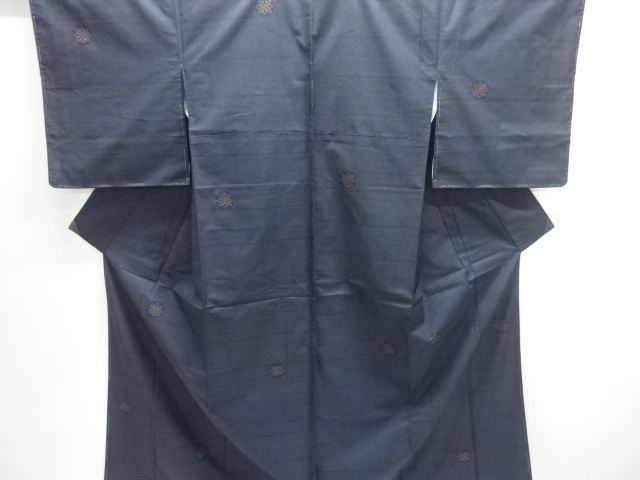 SALE!! JAPANESE KIMONO / DORO OSHIMA TSUMUGI (5 maruki) / WOVEN ABSTRACT PATTERN 